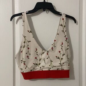 Fabletics Rose Print Sports Bra (size XL)
